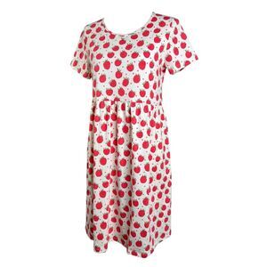 Winter Water Factory Stockholm Dress Ivory Red Raspberry Organic Cotton Shift
